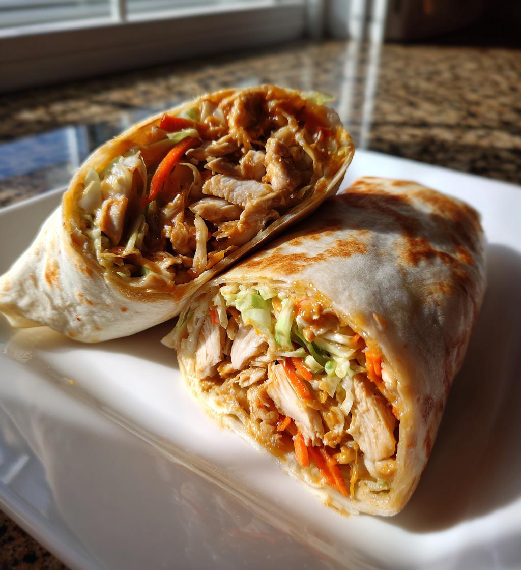 Thai Peanut Chicken Wraps