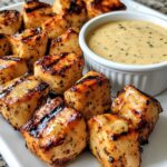 The Best Grilled Chicken Bites with Creamy Garlic Sauce