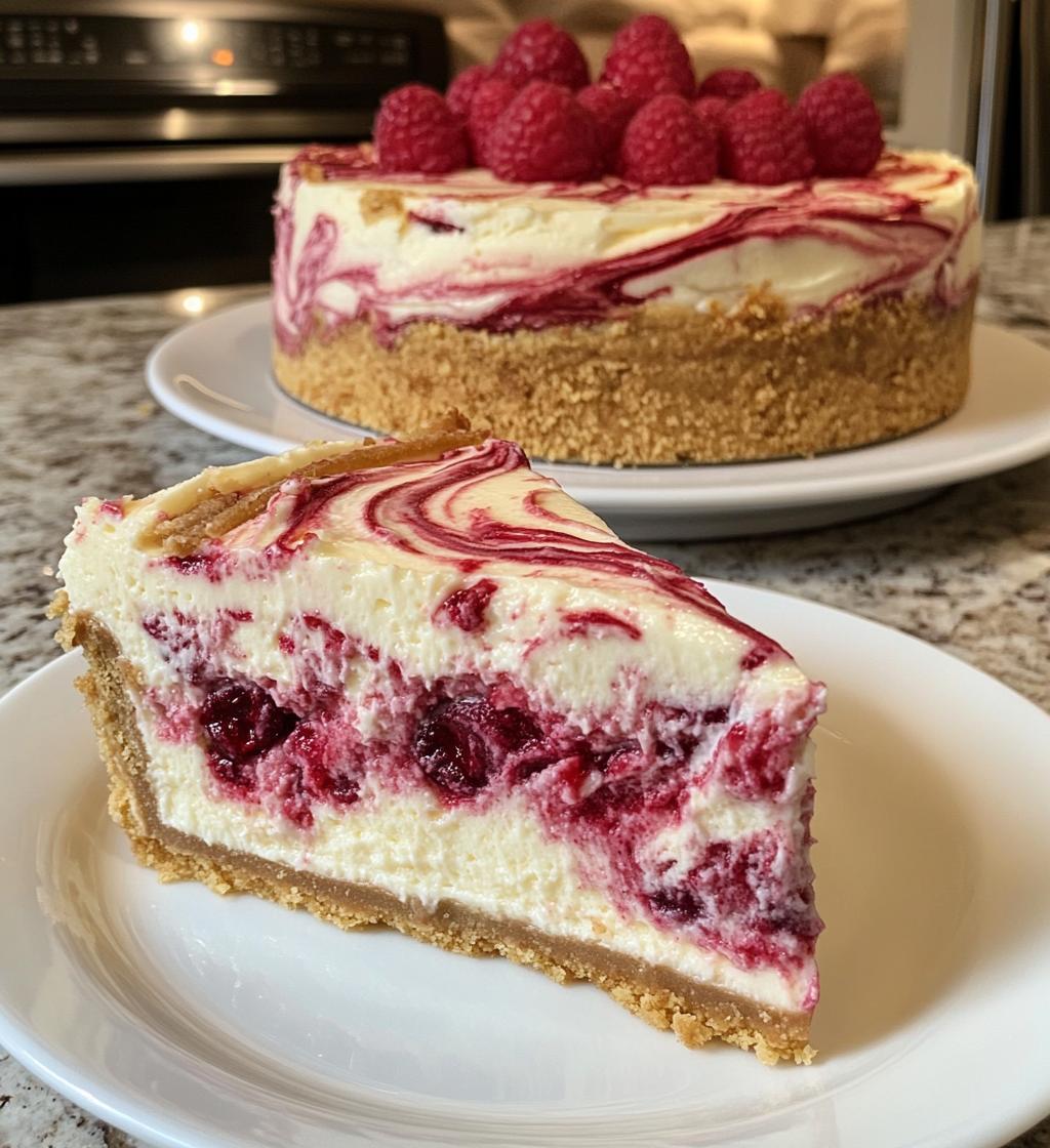 White Chocolate Raspberry Cheesecake - detail 1