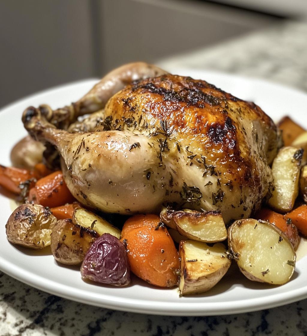 Wholesome Herb-Roasted Chicken With Root Vegetables