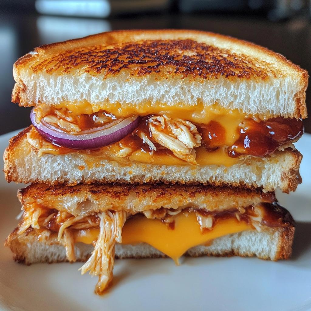 bbq chicken grilled cheese sandwiches