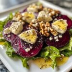 fresh beet goat cheese salad honey mustard dressing