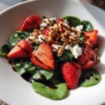 fresh spinach strawberry salad balsamic glaze