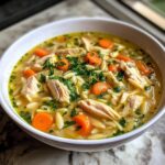 hearty lemon chicken orzo soup