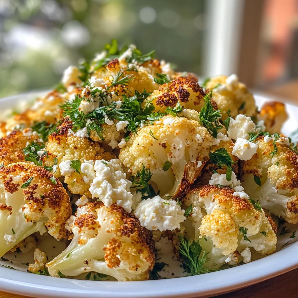 roasted cauliflower with feta and fresh herbs recipe