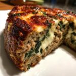 savory spinach mozzarella meatloaf