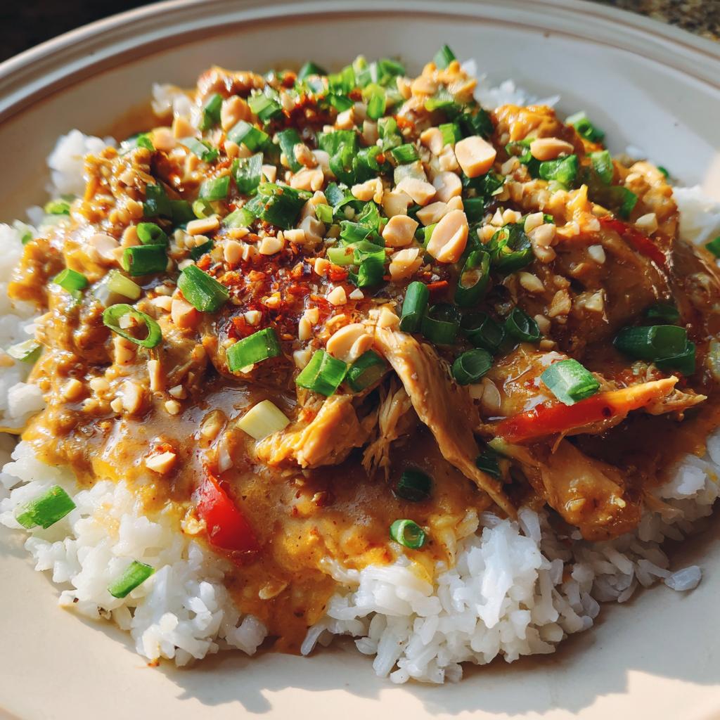 slow cooker peanut chicken coconut milk