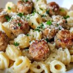 30-Minute Garlic Butter Sausage Bites with Creamy Parmesan Pasta