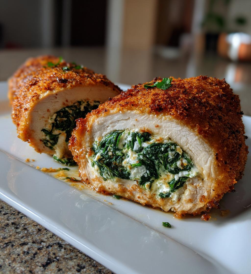 Air Fryer Stuffed Chicken Breast with Spinach & Feta