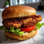 Air fryer crispy chicken burger