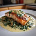 Baked Salmon Recipe: Creamy Spinach Sauce (instant PDF Download)