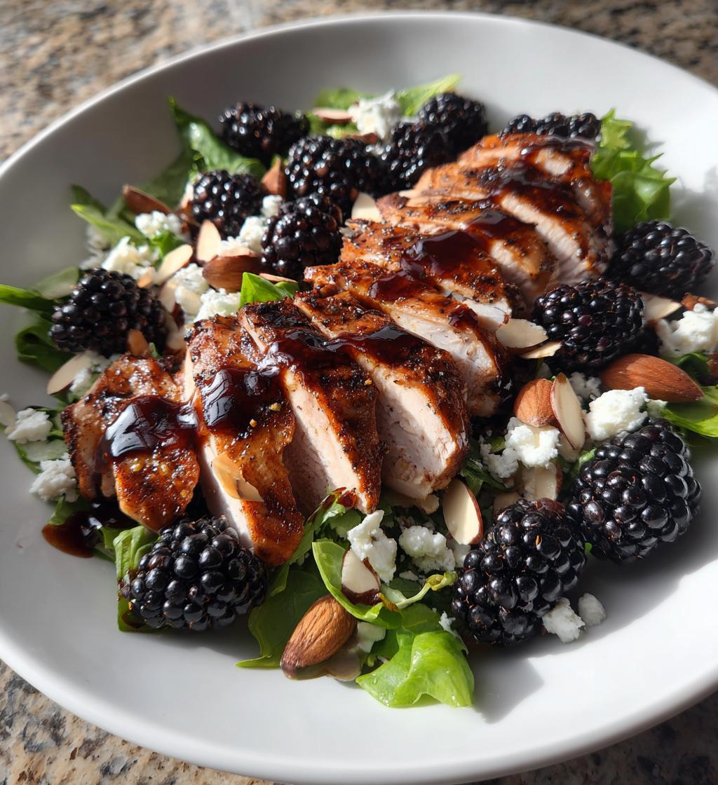 Blackberry Balsamic Grilled Chicken Salad