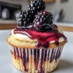 Blackberry Lime Cheesecake Cupcakes