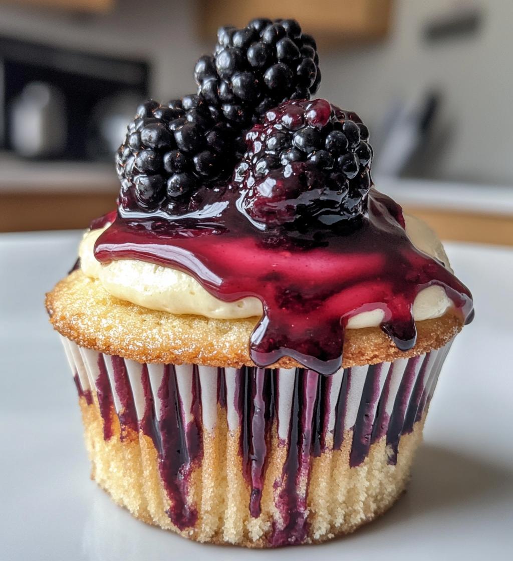 Blackberry Lime Cheesecake Cupcakes