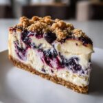 Blueberry Cream Cheesecake with Crumbles