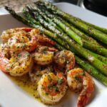 Butter Garlic Shrimp with Grilled Asparagus Spears