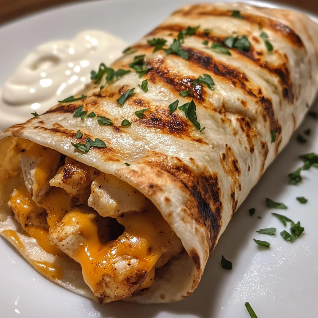 Cheese and Garlic Chicken Wraps