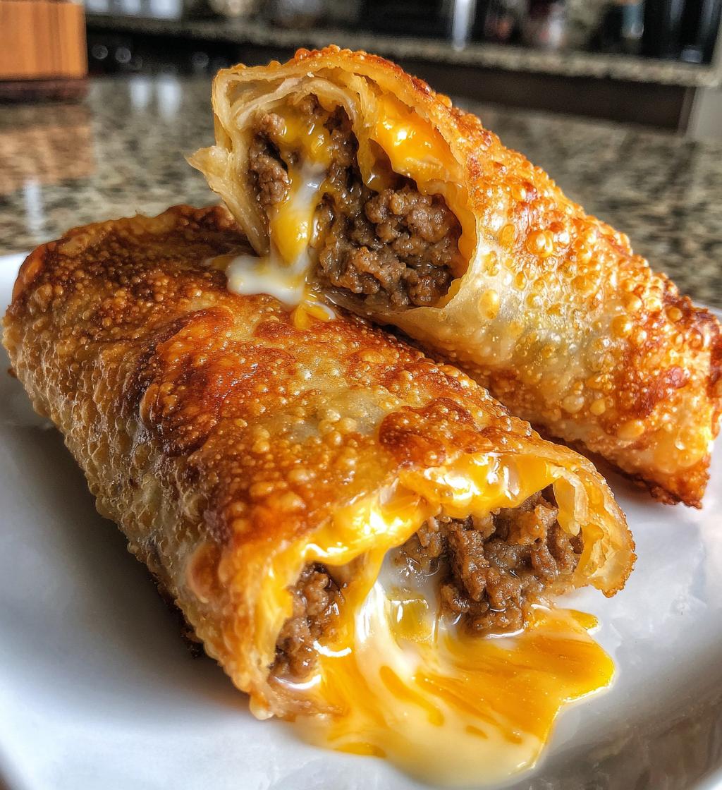 Cheeseburger Egg Rolls
