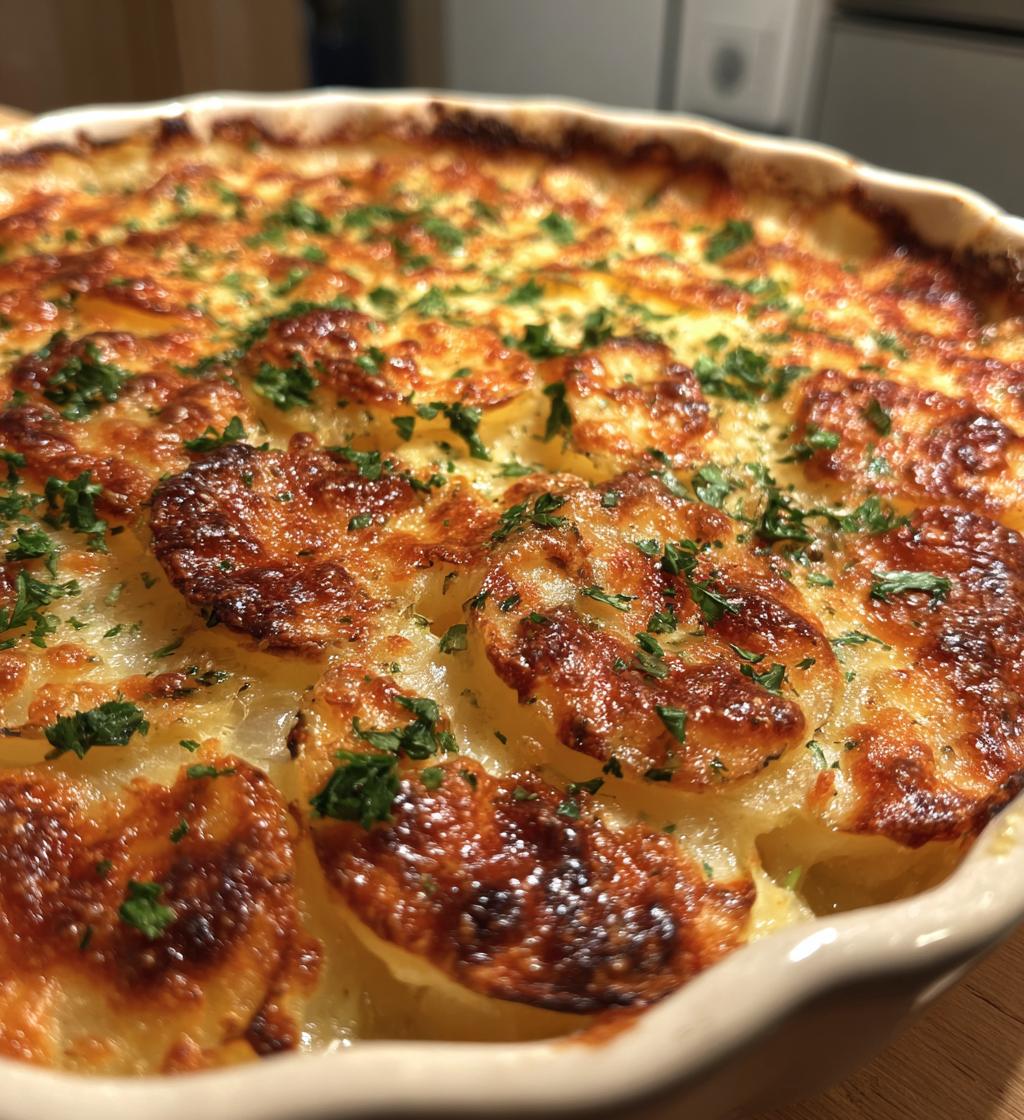 Cheesy Garlic Butter Potato Bake