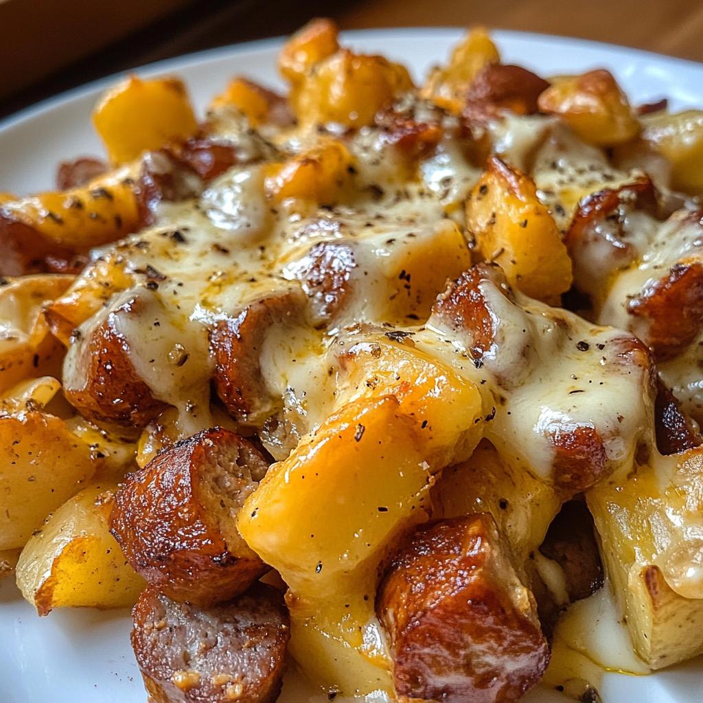 Cheesy Ranch Potatoes and Smoked Sausage with Crispy Fries