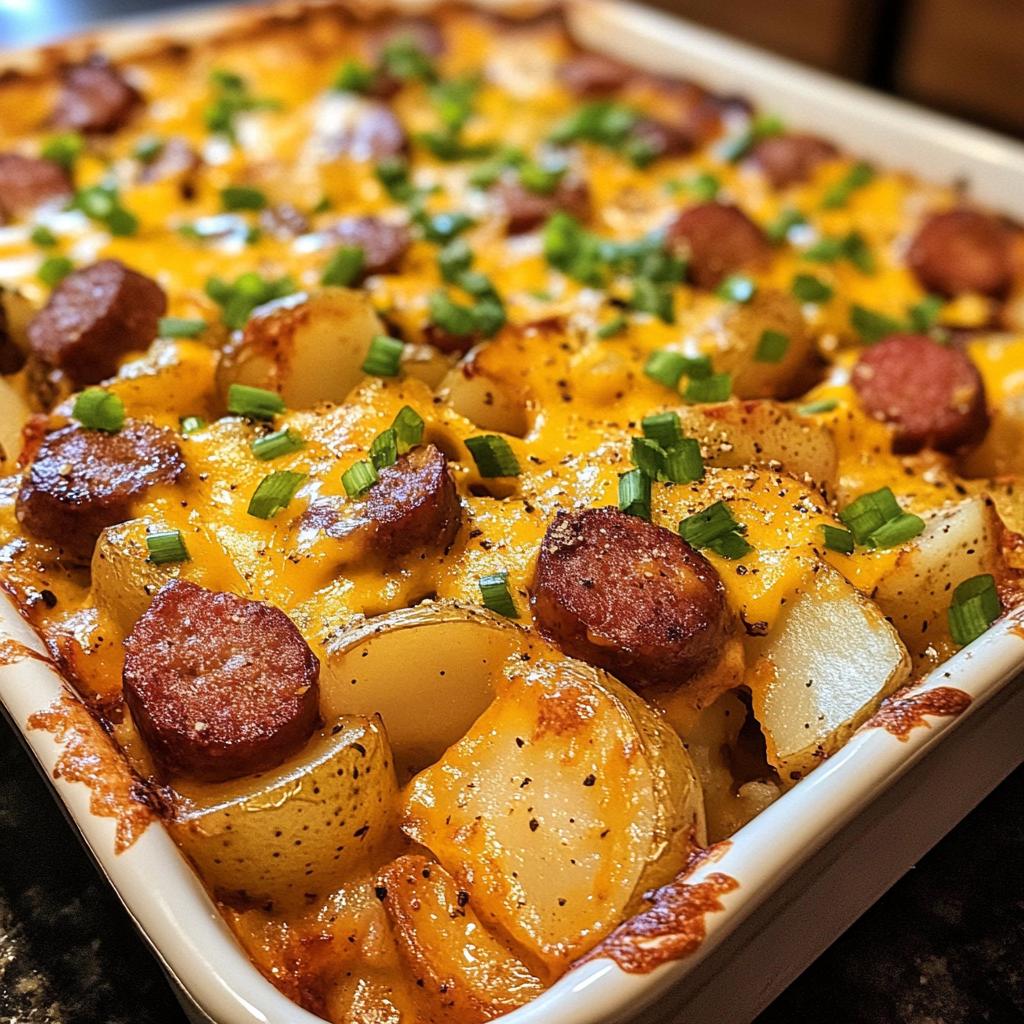 Cheesy Ranch Potatoes and Smoked Sausage