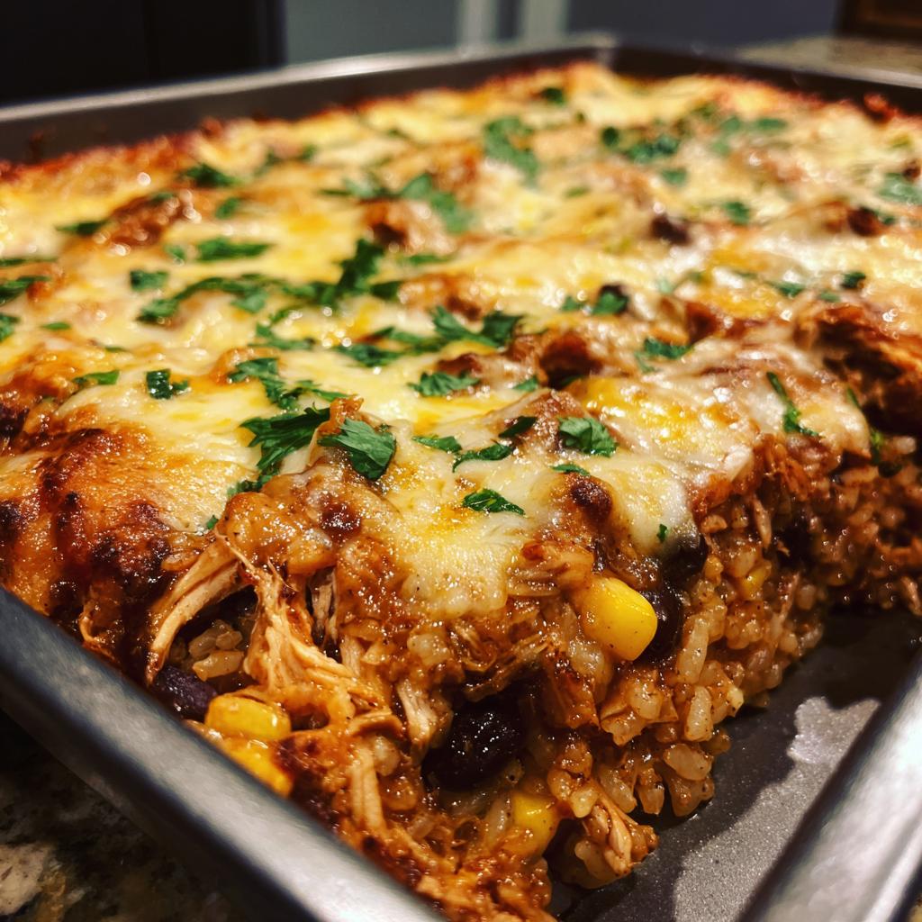 Chicken Enchilada Rice Casserole (35 minutes)