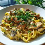 Chicken & Mushroom Pasta in Decadent Cream Sauce