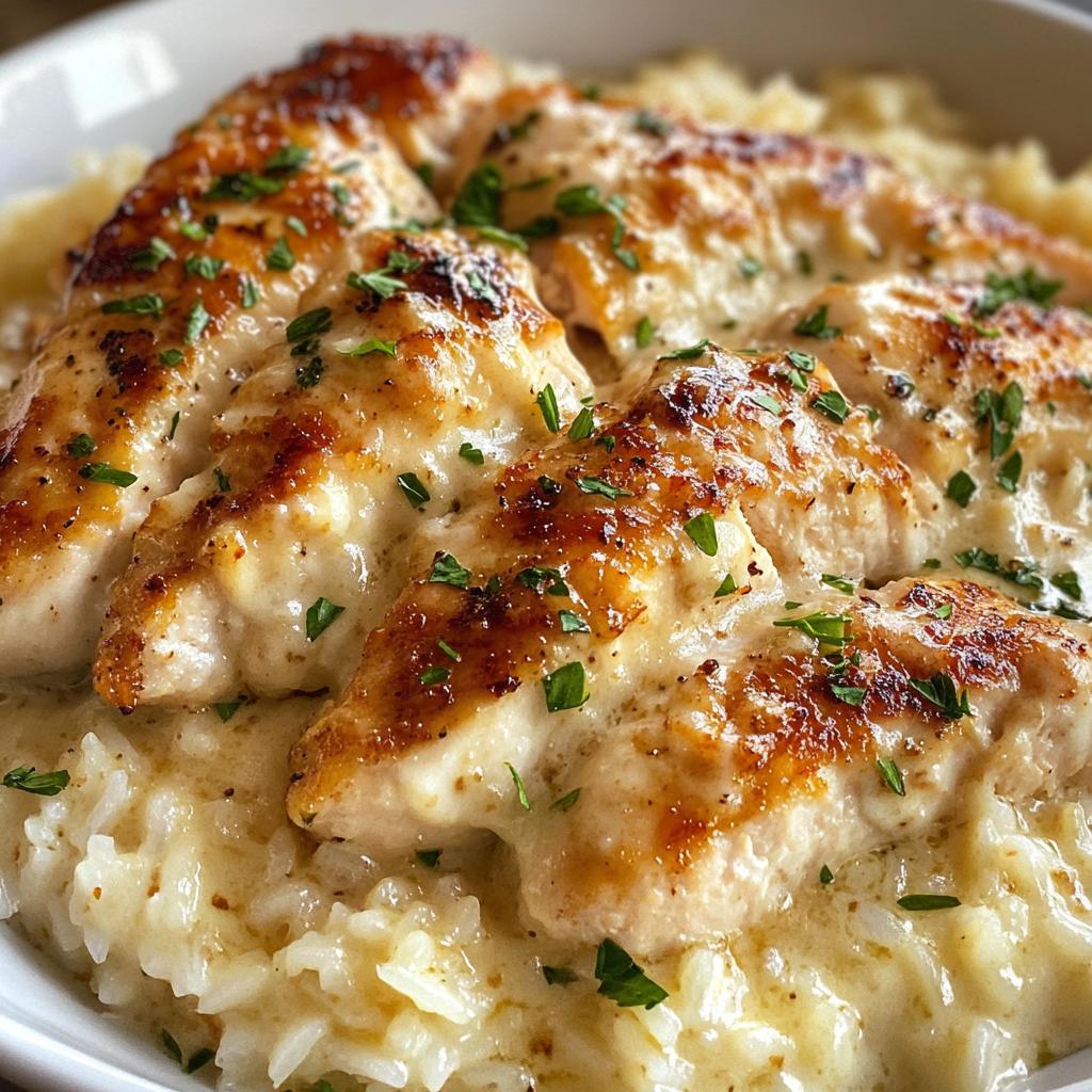Chicken Scampi with Creamy Garlic Parmesan Rice