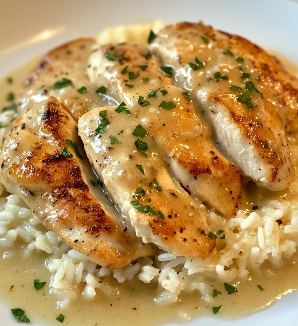 Chicken Scampi with Creamy Garlic Parmesan Rice .