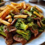 Chinese Beef and Broccoli with Crispy Fries