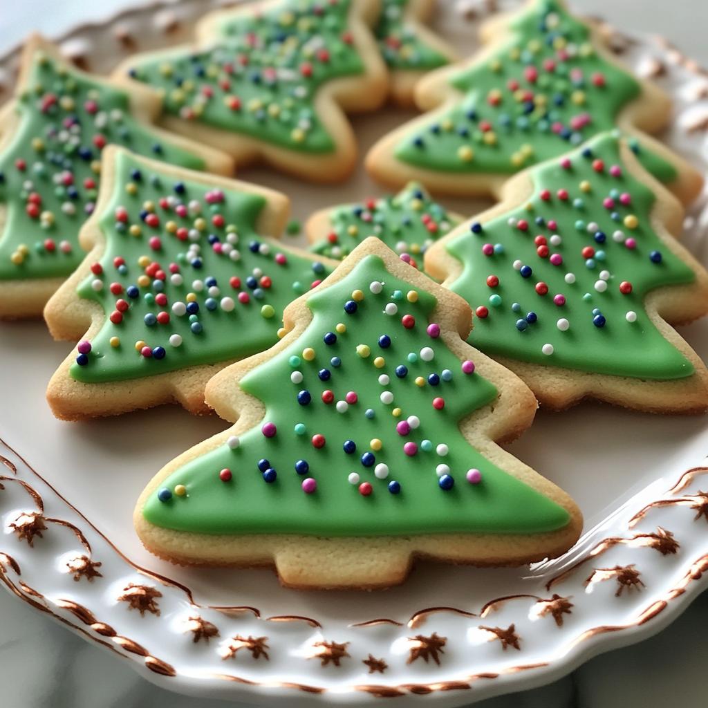 Christmas Tree Sugar Cookies Decorated
