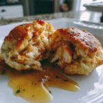 Crab Stuffed Cheddar Bay Biscuit With A Lemon Butter Sauce