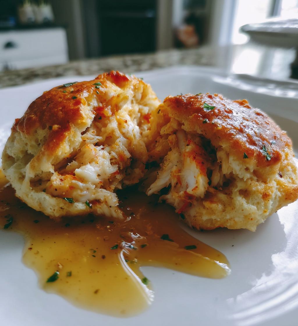 Crab Stuffed Cheddar Bay Biscuit With A Lemon Butter Sauce