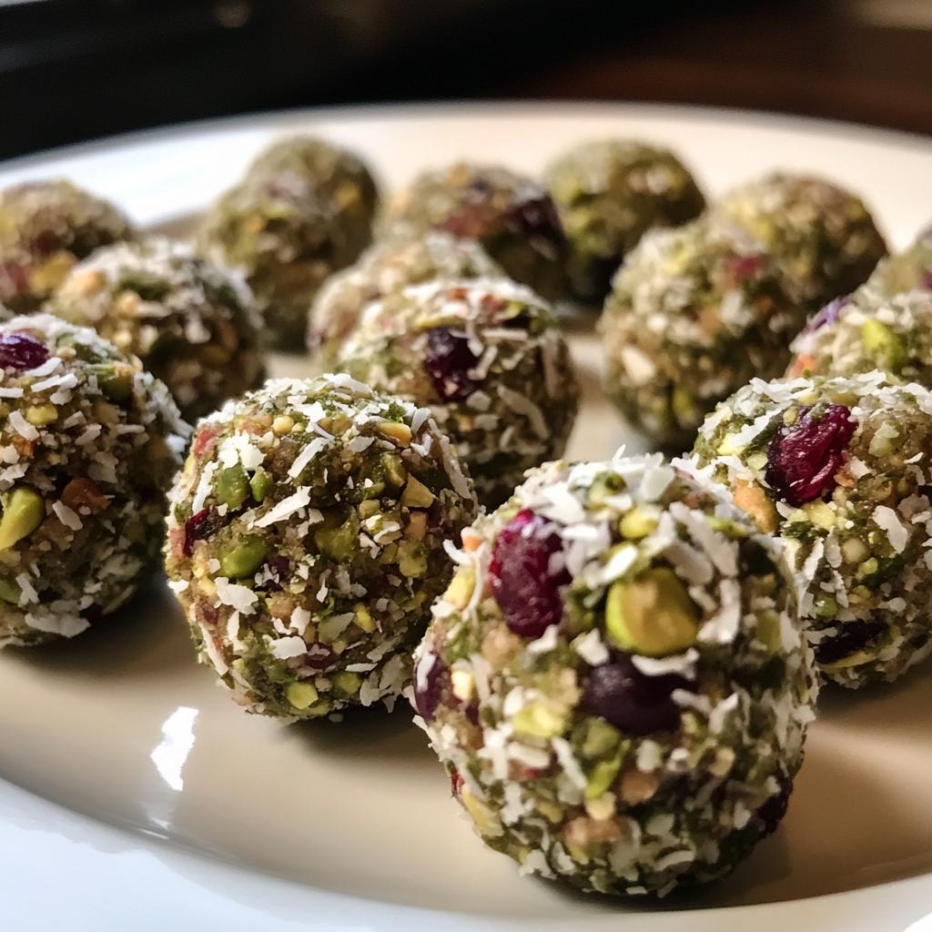 Cranberry Pistachio Balls, featuring small,