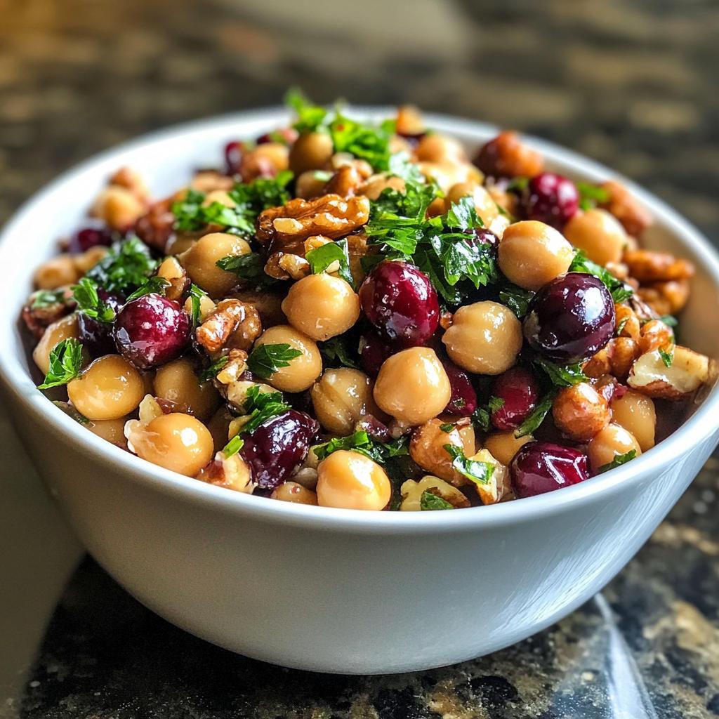 Cranberry Walnut Chickpea Salad with Orange Vinaigrette