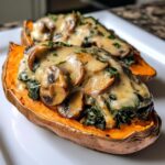Creamy Mushroom and Spinach Stuffed Sweet Potatoes