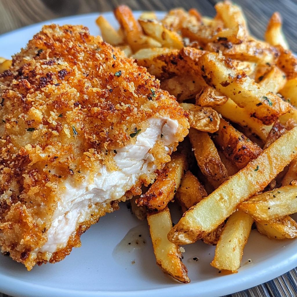 Crispy Chicken Fillet with Parmesan Fries