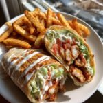 Crispy Chicken Wraps with Garlic Sauce and Fries