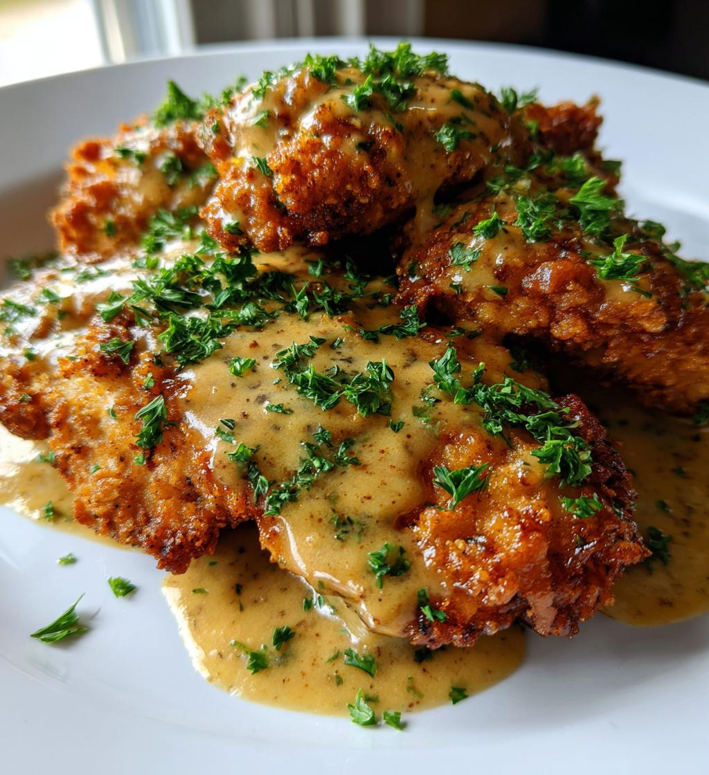 Crispy Chicken in a Creamy Dijon Mustard Sauce