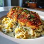 Crispy Parmesan Chicken with Creamy Alfredo Sauce