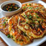 Crispy Vegetable Pancakes with Asian Dipping Sauce