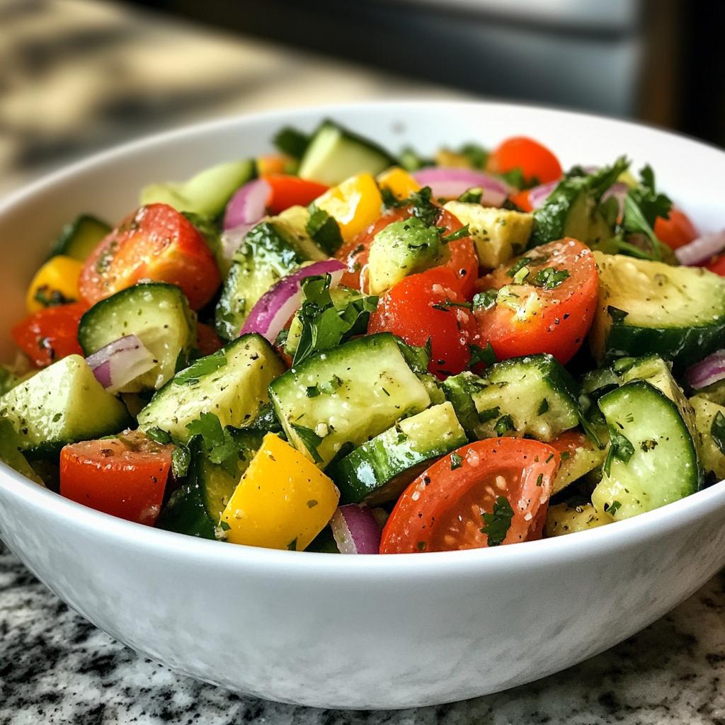 Cucumber Tomato Avocado Salad