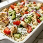 Dump and Bake Chicken Tzatziki Rice