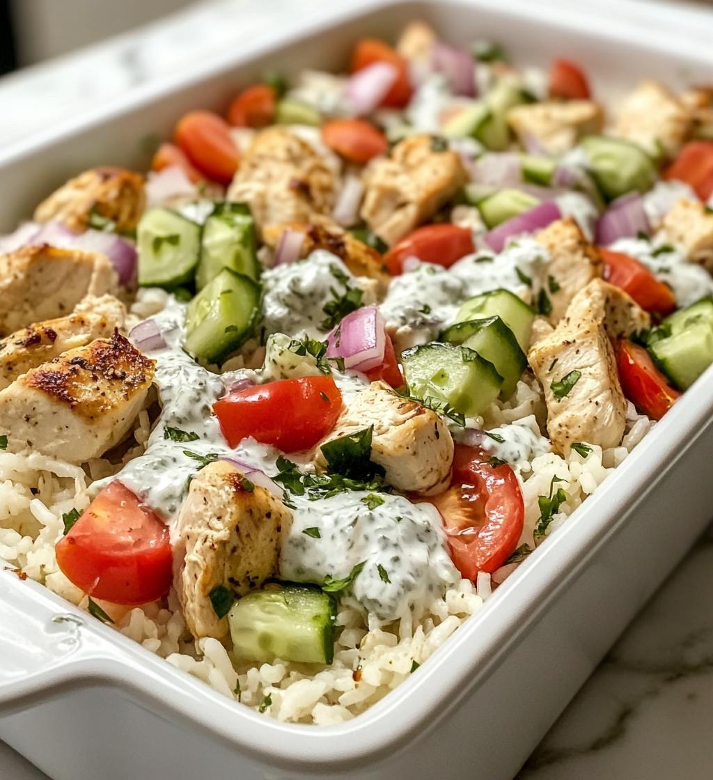 Dump and Bake Chicken Tzatziki Rice