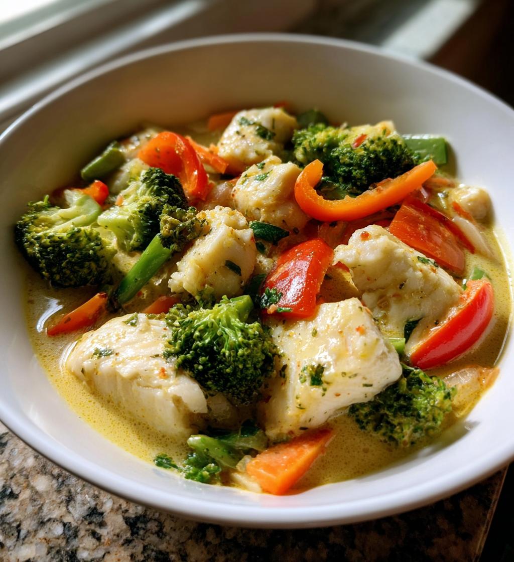Easy Fish and Vegetable Stir-Fry with Coconut Milk