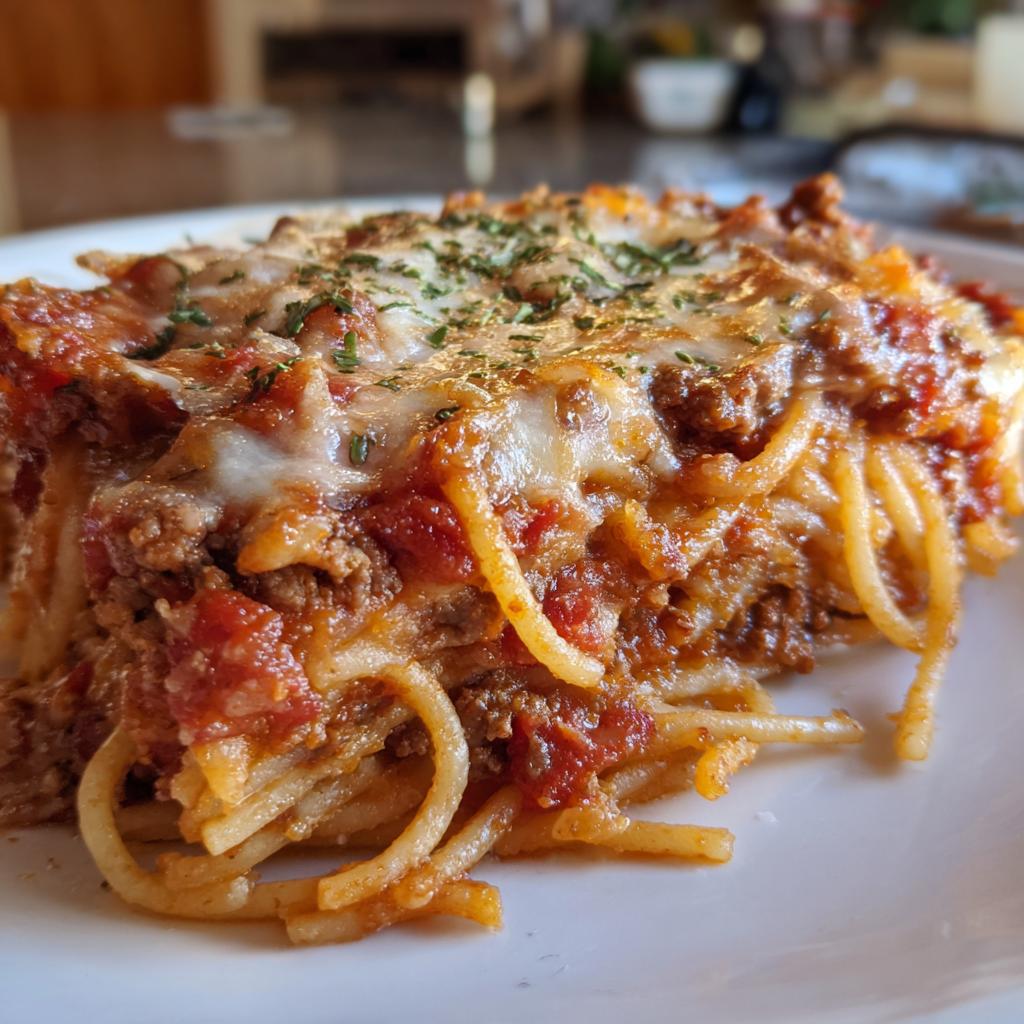 Easy Slow Cooker Spaghetti Casserole - The Best Comfort Food