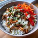 Flavorful Sweet Chili Chicken Bowl Topped with a Refreshing Coconut Lime Sauce