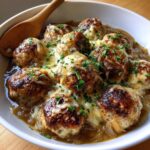 French Onion Meatballs with Savory Onion Sauce