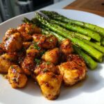 Garlic Butter Chicken Bites with Roasted Asparagus