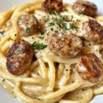 Garlic Butter Sausage Bites with Creamy Parmesan Pasta